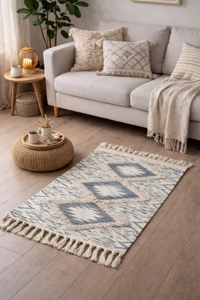 Alfombra kilim 60×100 cm rombo gris