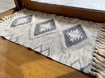 Alfombra kilim 60×100 cm rombo gris — foto 2