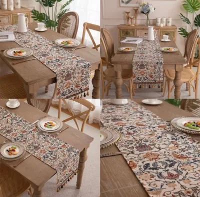 Camino de Mesa Étnico Pájaros Beige 33x180 cm – foto 1