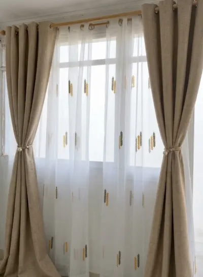 Cortinas Blackout Lino Beige 140x230 cm (Juego 2 Paños) – foto 1