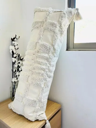 Funda de Cojín Boho Marfil 35x90 cm – foto 2