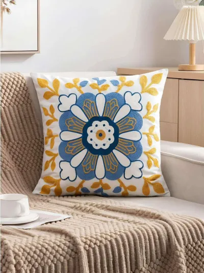 Funda de cojín bordada pajaritos 45x45 cm (copia)