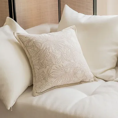 Funda de cojín palmeras beige 45×45 cm – foto 2