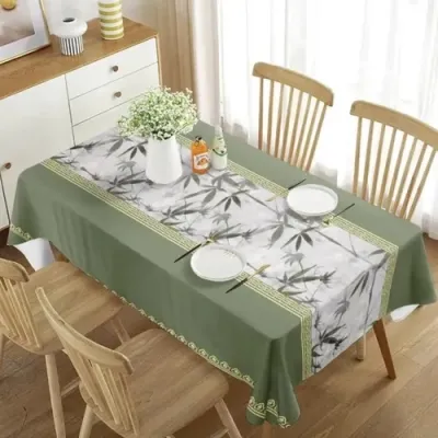Mantel Antimanchas Bambú Verde 140x220 cm