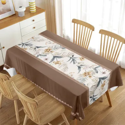 Mantel Antimanchas Floral Café 140x220 cm