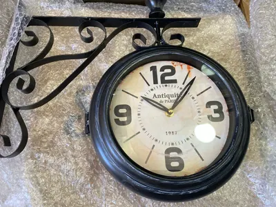 Reloj de metal doble faz Antiquité 24 cm de diámetro – foto 2