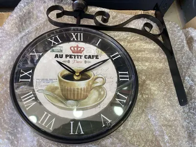 Reloj de metal doble faz Au Petit Café 24 cm de diámetro – foto 2
