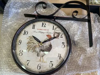 Reloj de metal doble faz gallo campo 24 cm de diámetro – foto 2