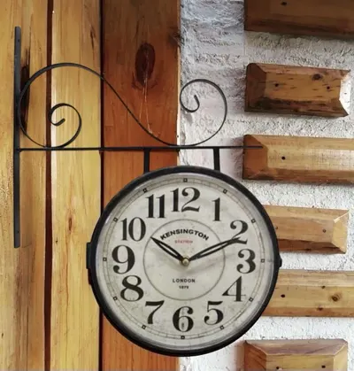 Reloj de metal doble faz Kensington 24 cm de diámetro – foto 1