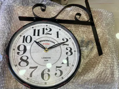 Reloj de metal doble faz Kensington 24 cm de diámetro – foto 2