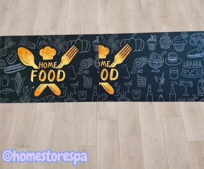 Set 2 Alfombras de Cocina Antideslizantes Home Food – foto 2