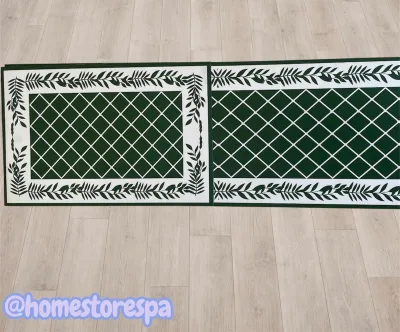 Set 2 Alfombras de Cocina Antideslizantes Verde – foto 2