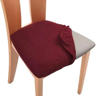 Set de 6 fundas de asiento de silla cuadrille color burdeo – foto 2