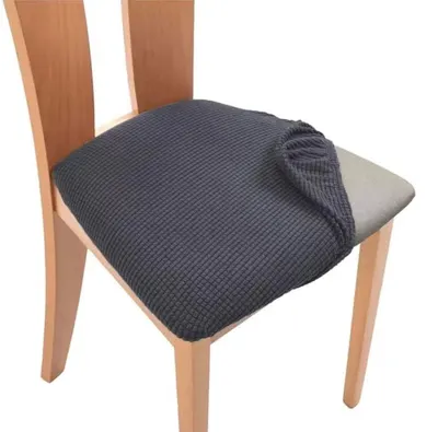 Set de 6 fundas de asiento de silla cuadrille color gris – foto 2