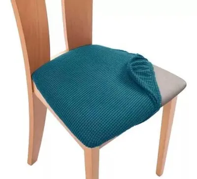 Set de 6 fundas de asiento de silla cuadrille color turquesa – foto 2
