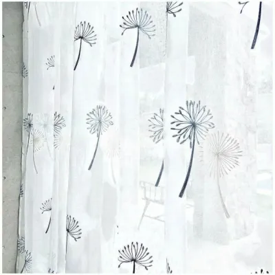 Visillos Lino bordados diente de león (2 paños de 140×230 cm) – foto 1