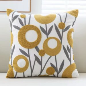 FUNDA DE COJIN BORDADA FLOR ANILLO 45x45 cm/30x50 cm