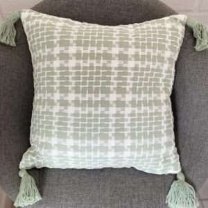 FUNDA DE COJIN VERDE PIED DE POULE 45x45 cm/30x50 cm