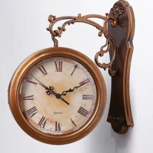 Reloj de plástico doble faz café  24 cm diámetro