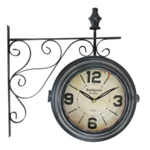 Reloj de metal doble faz
 antiquité 24 cm diámetro