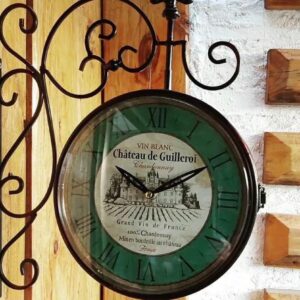 Reloj de metal doble faz chateau de guilleroi 24 cm diámetro