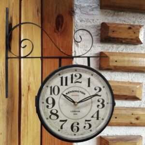 Reloj de metal doble faz kensington 24 cm diámetro