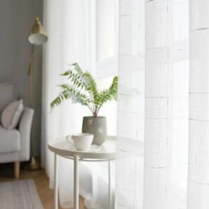 VISILLOS BORDADOS PLATEADO (2 paños de 140 x 230 cm c/u-Argollas metálicas)