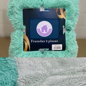 Frazada peluda chiporro térmica verde agua