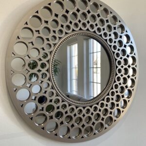 ESPEJO REDONDO PLATEADO 63 CMS