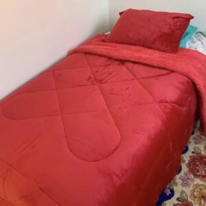 Plumón Sherpa Chiporro Liso 1.5 plazas Rojo