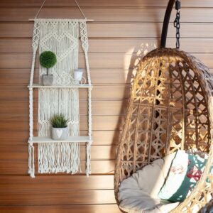 Estante de colgante de macramé