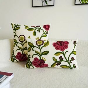 FUNDA DE COJIN BORDADA ENREDADERA 45x45 cm/30x50 cm