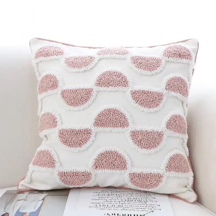 FUNDA DE COJIN SEMICÍRCULOS ROSADOS - Imagen 2