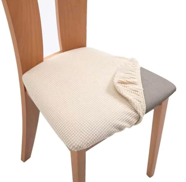 SET DE 6 FUNDAS DE ASIENTO DE SILLAS CUADRILLE COLOR BEIGE