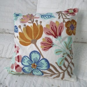 FUNDA DE COJIN BORDADA FLOR HIBISCUS 45x45 cm/30x50 cm