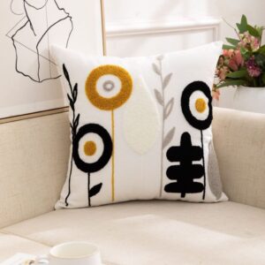 FUNDA DE COJIN BORDADA FLOR REDONDA BICOLOR 45x45 cm/30x50 cm