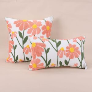FUNDA DE COJIN BORDADA MARGARITA ROSADA 45x45 cm/30x50 cm