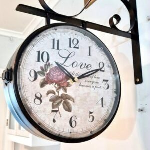 Reloj de metal doble faz love 24 cm diámetro