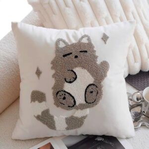 FUNDA DE COJIN GATO GRIS 45 x 45 cm